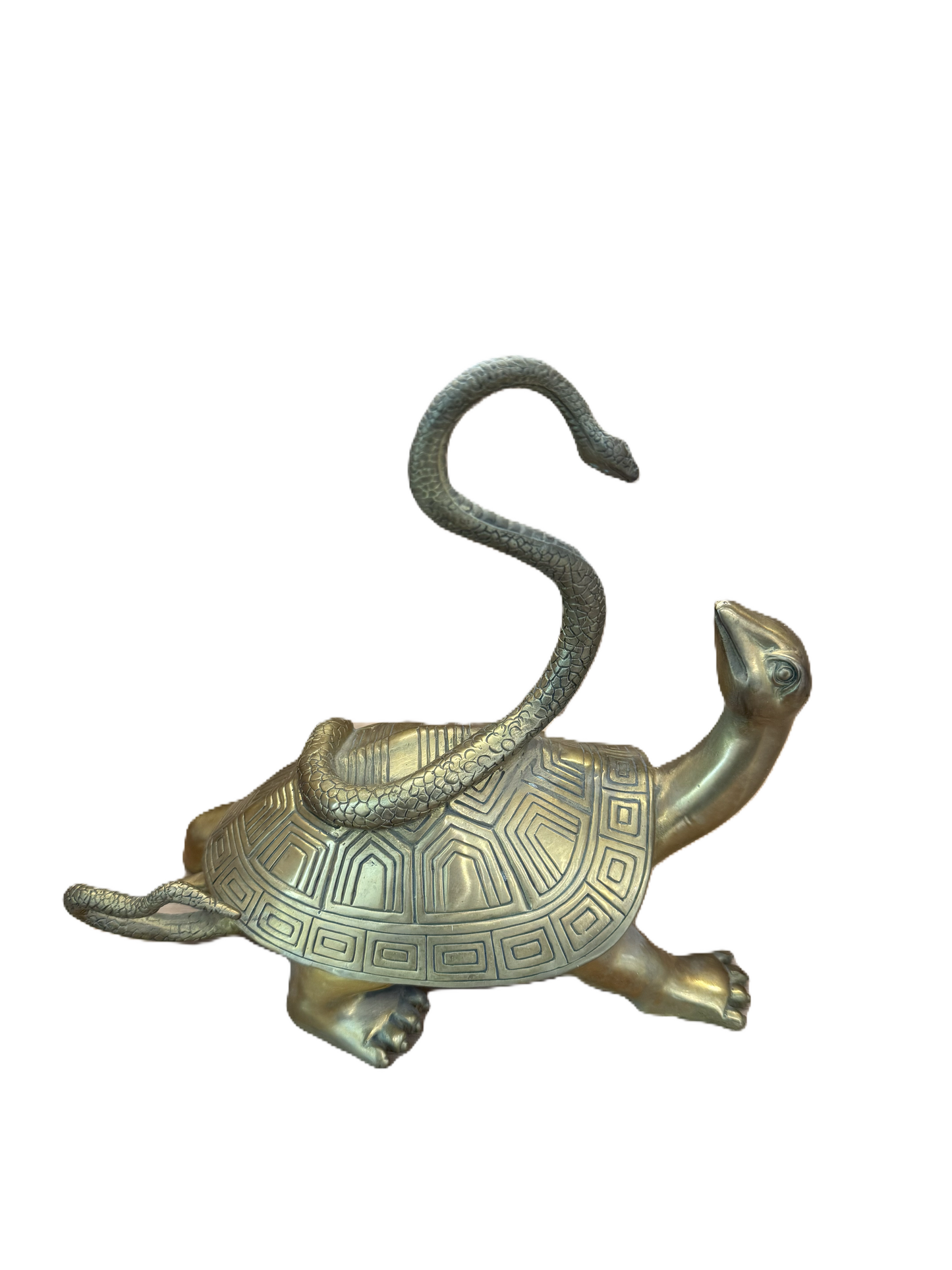 Brass Feng Shui Tortoise & Snake Statue | Wealth, Protection & Longevity | Autumn Decor & Holiday Gift