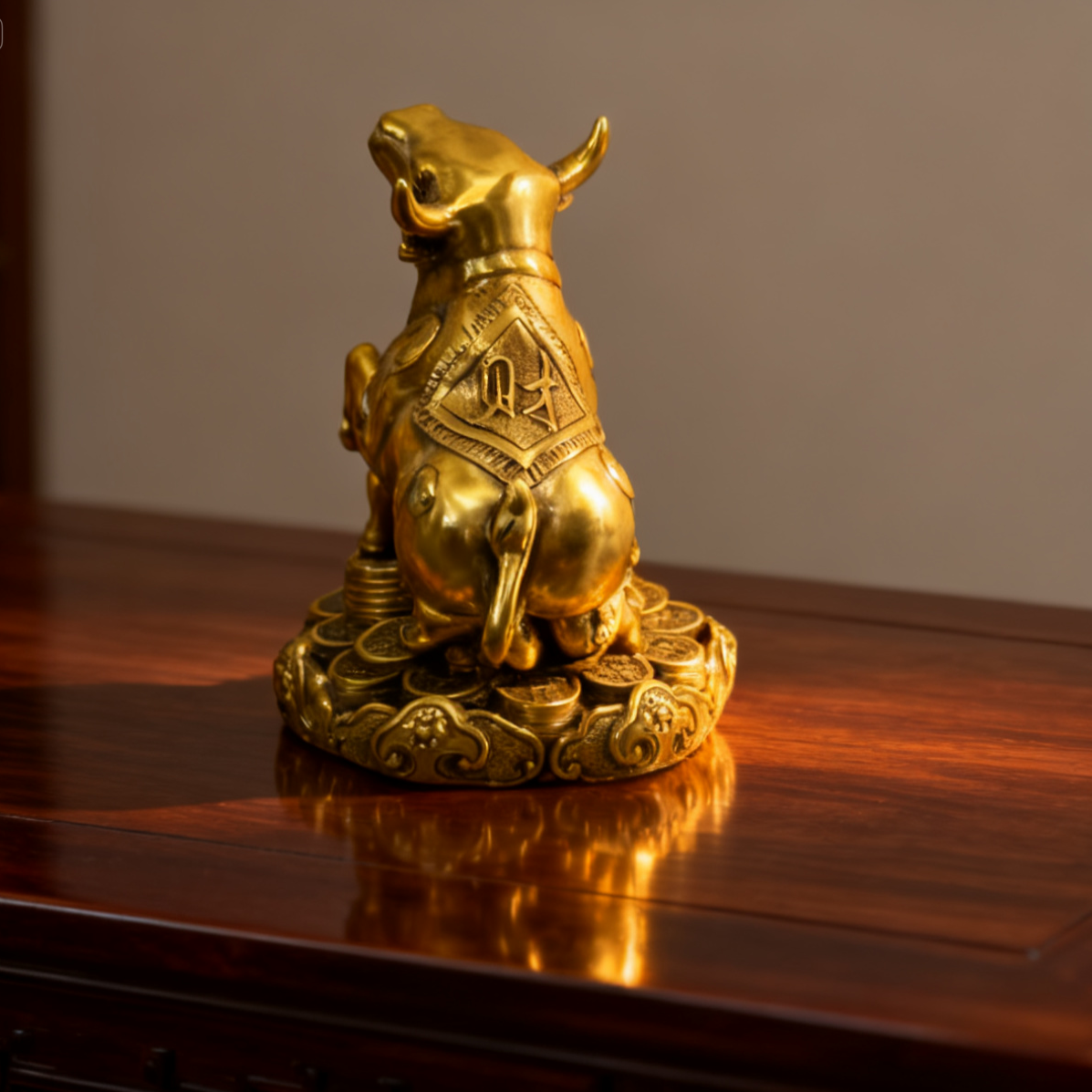 Brass Zodiac Ox Statue with Scepter ā Feng Shui Symbol of Strength, Prosperity & Protection