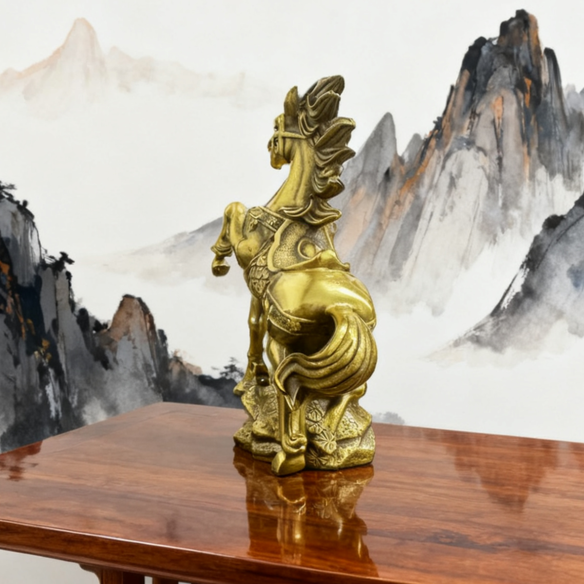 Solid Brass Horse Statue – Feng Shui Symbol of Strength, Ambition & Prosperity