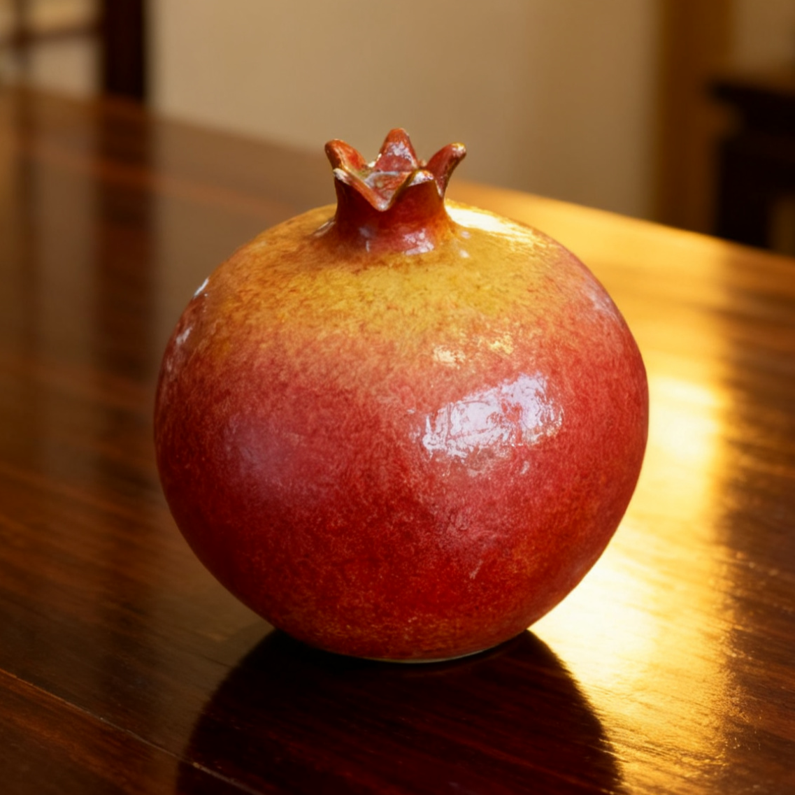 Handmade Brass Pomegranate Sculpture – Feng Shui Symbol of Abundance & Prosperity