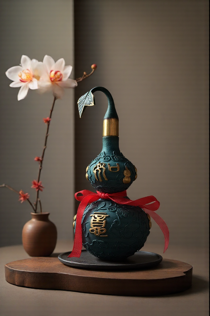 Hand-Painted Brass Feng Shui Hulu | Health, Longevity & Wealth Charm | Autumn & Holiday Decor