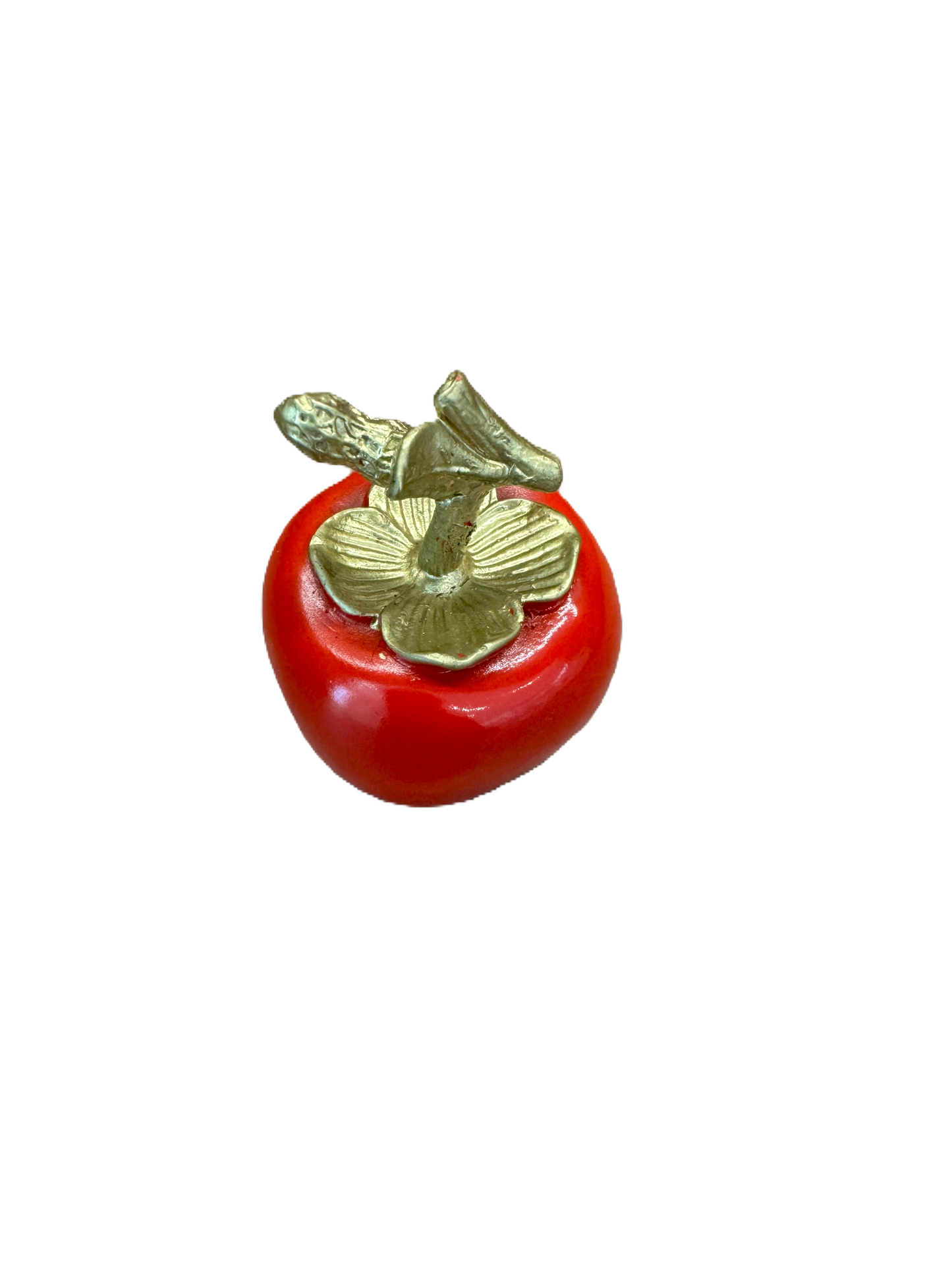 Handmade Brass Persimmon Sculpture – Feng Shui Wealth Charm