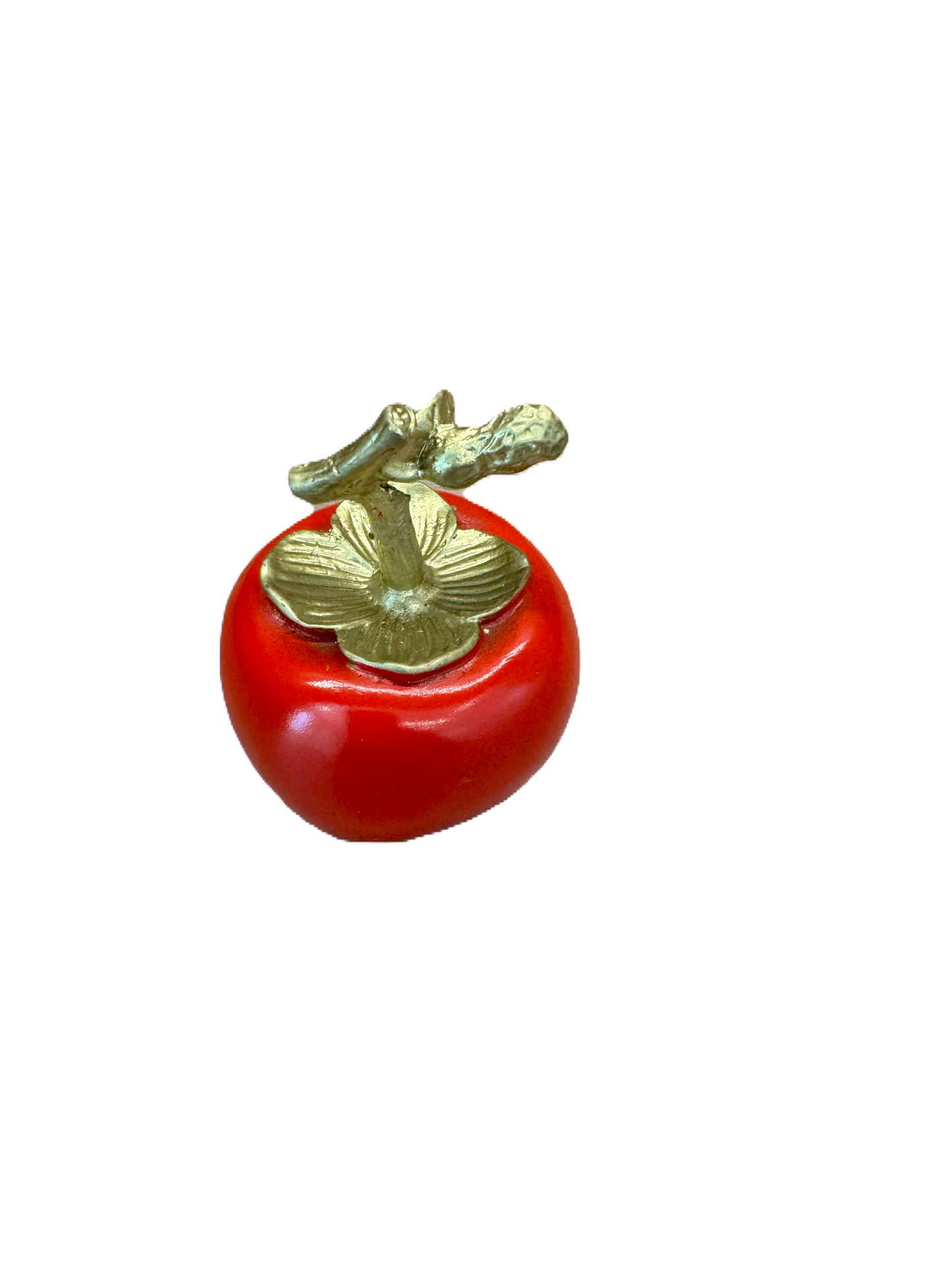 Handmade Brass Persimmon Sculpture – Feng Shui Wealth Charm