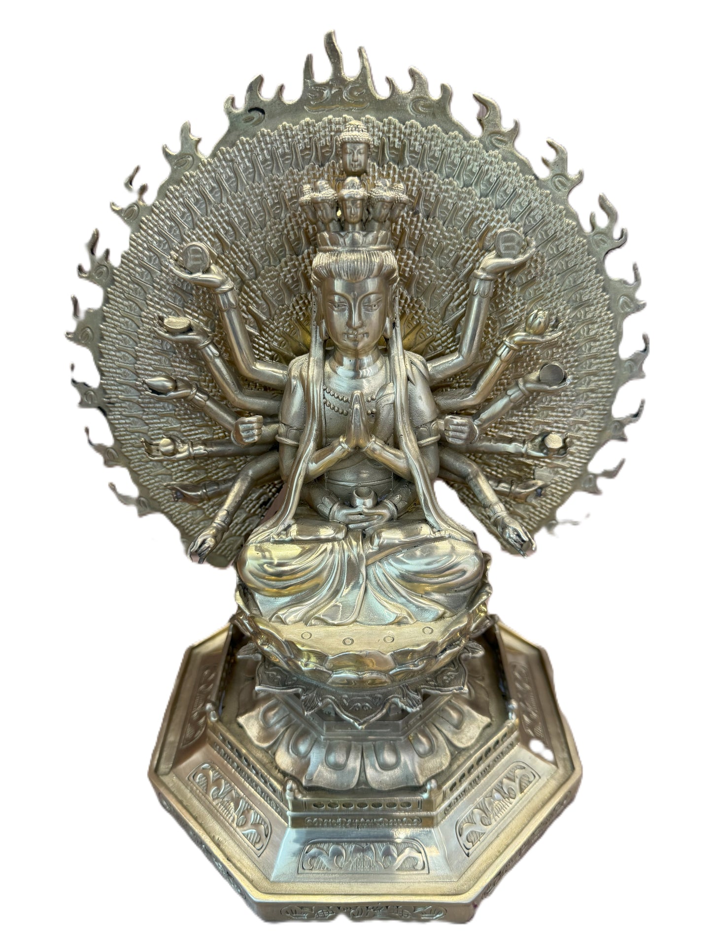 Solid Brass Kuan Yin Statue | Goddess of Mercy & Compassion | Feng Shui Decor & Meditation Gift
