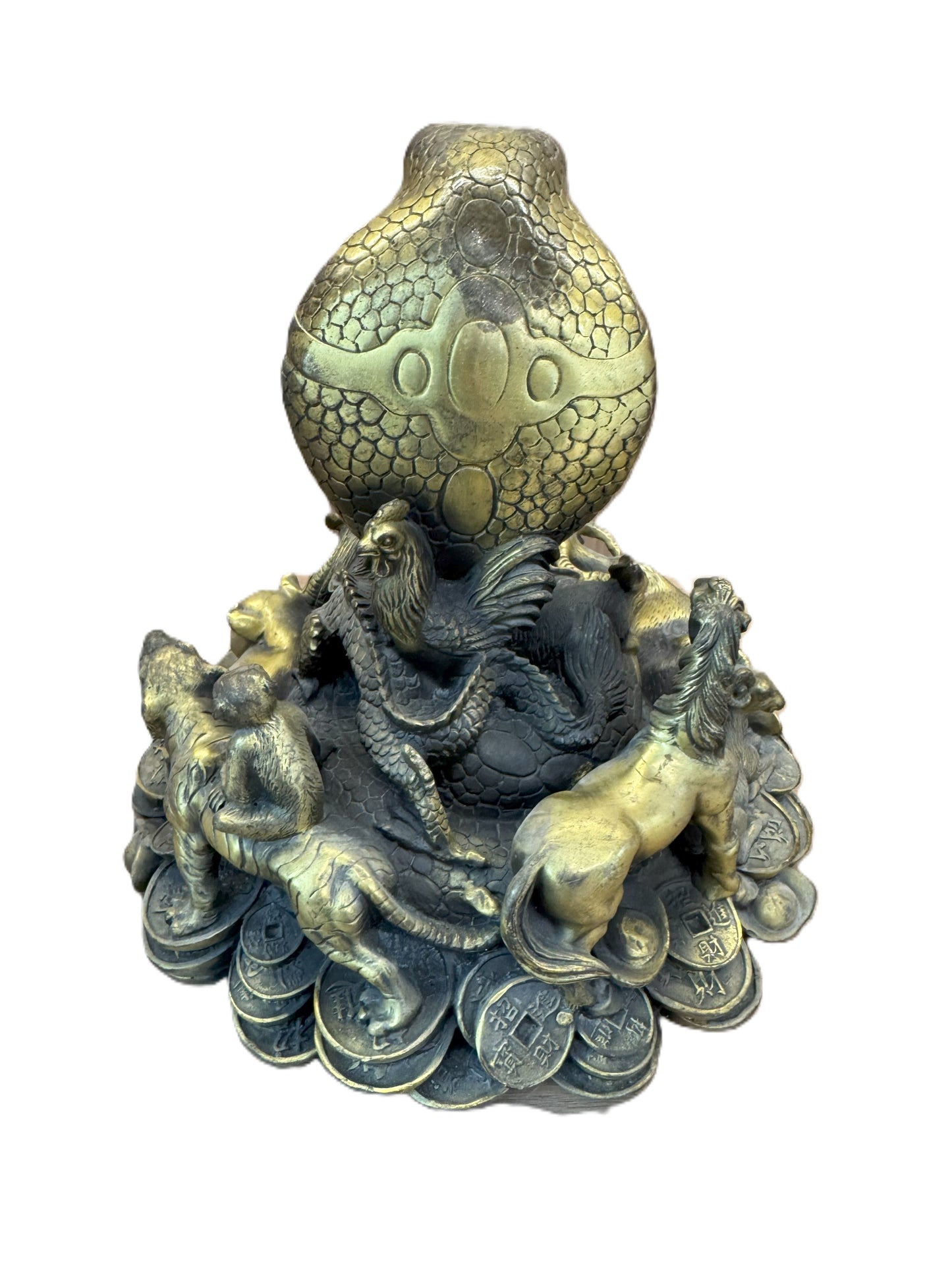 Brass Snake Statue | Feng Shui Wisdom & Intuition Symbol | Good Luck Desk Decor & Prosperity Gift