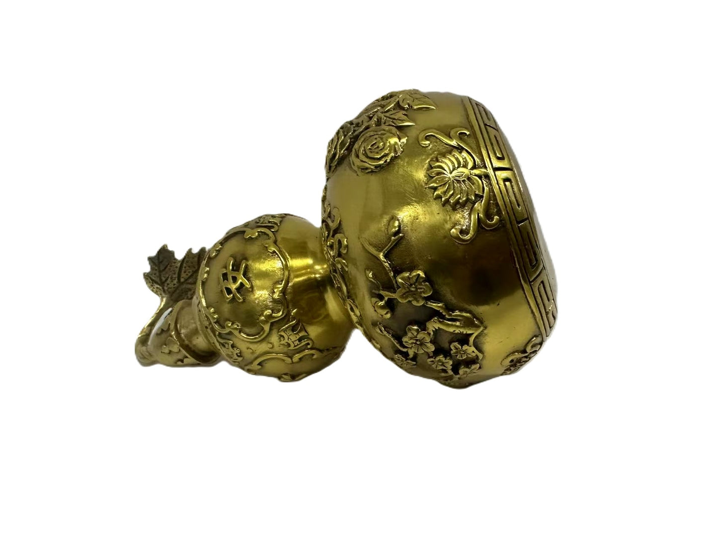 Brass Wu Lou Gourd | Feng Shui Longevity & Wellness Decor | Solid Brass Seasonal Gift