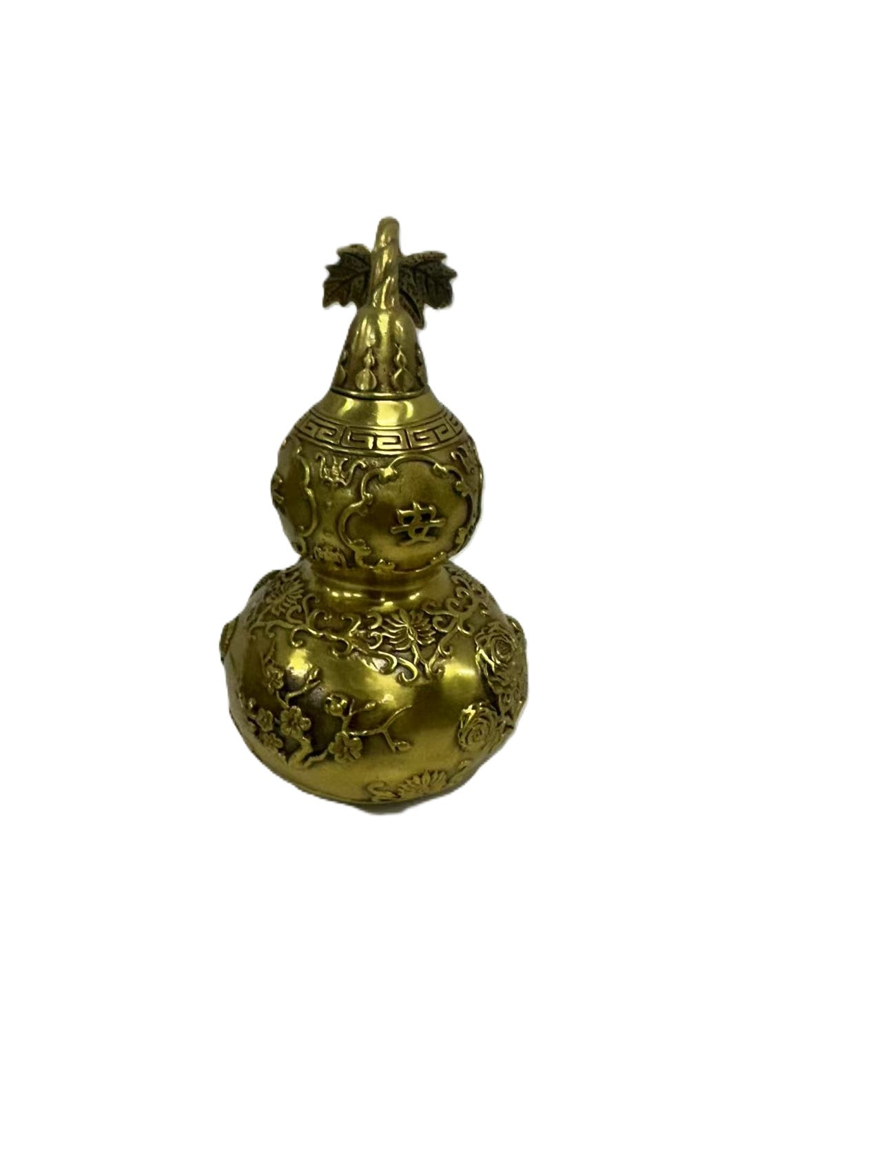 Brass Wu Lou Gourd | Feng Shui Longevity & Wellness Decor | Solid Brass Seasonal Gift