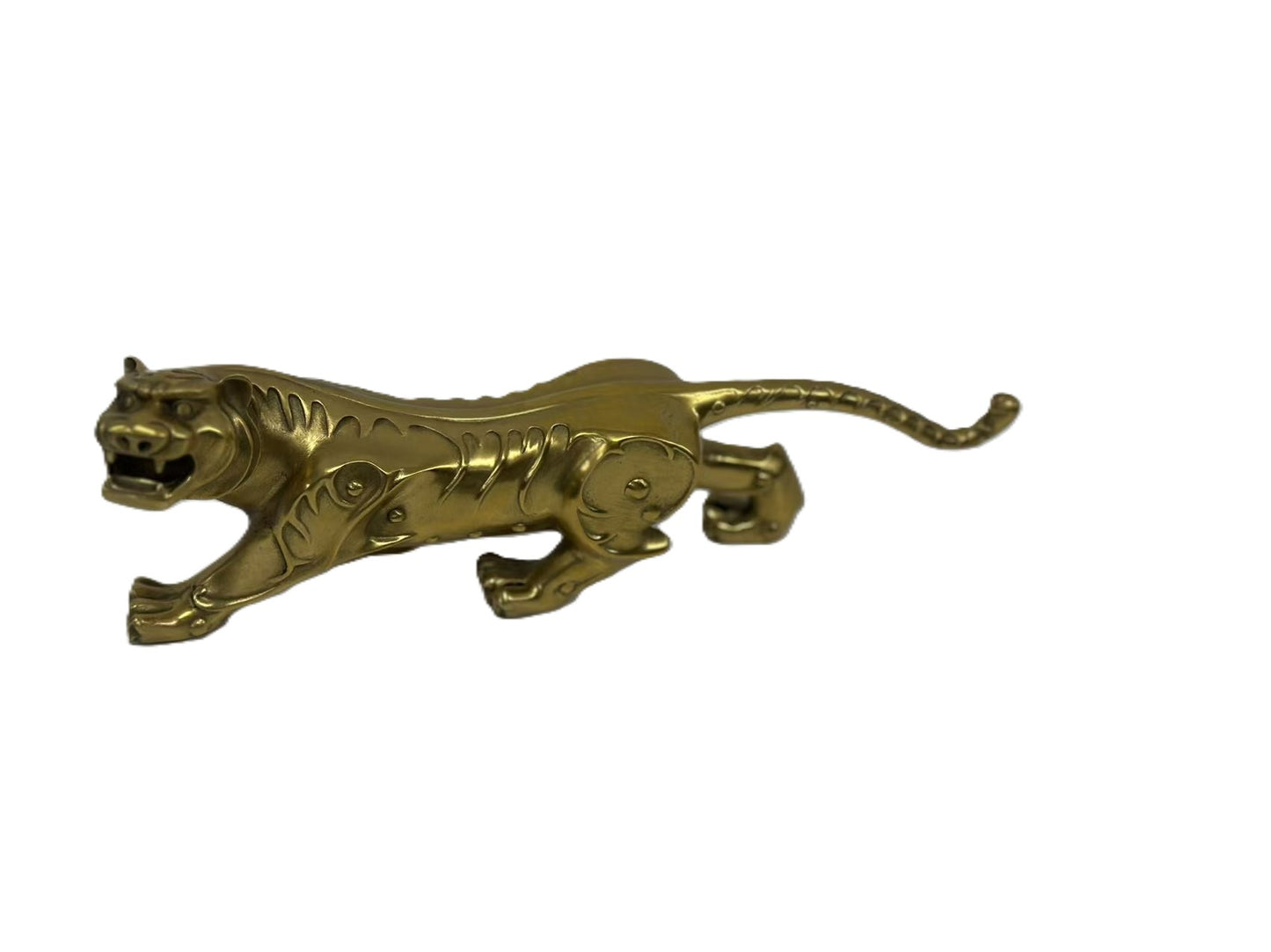 Solid Brass Tiger Statue – Feng Shui Guardian of Strength & Protection | Leadership & Success Gift for Home, Dorm, or Office