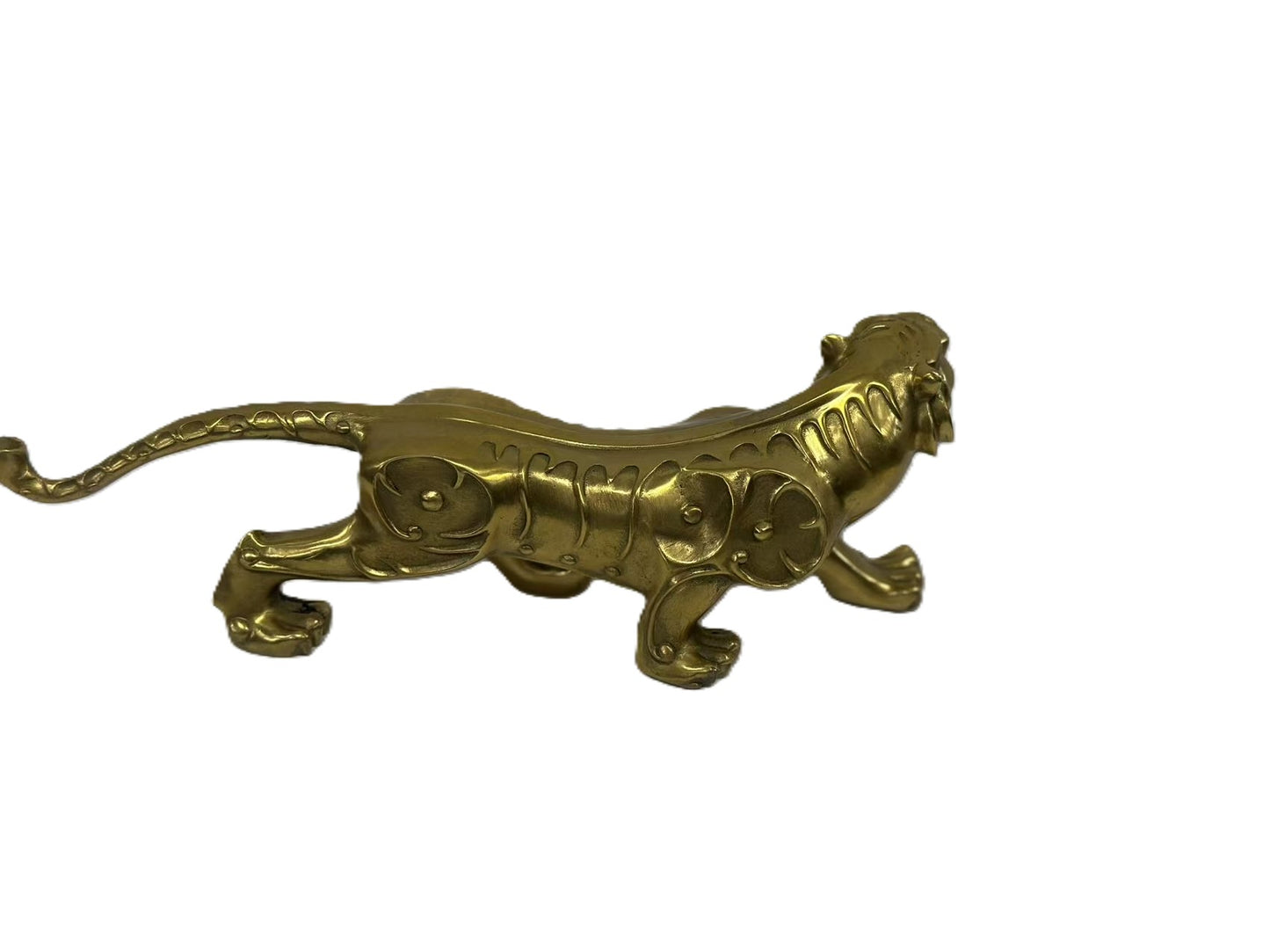 Solid Brass Tiger Statue – Feng Shui Guardian of Strength & Protection | Leadership & Success Gift for Home, Dorm, or Office