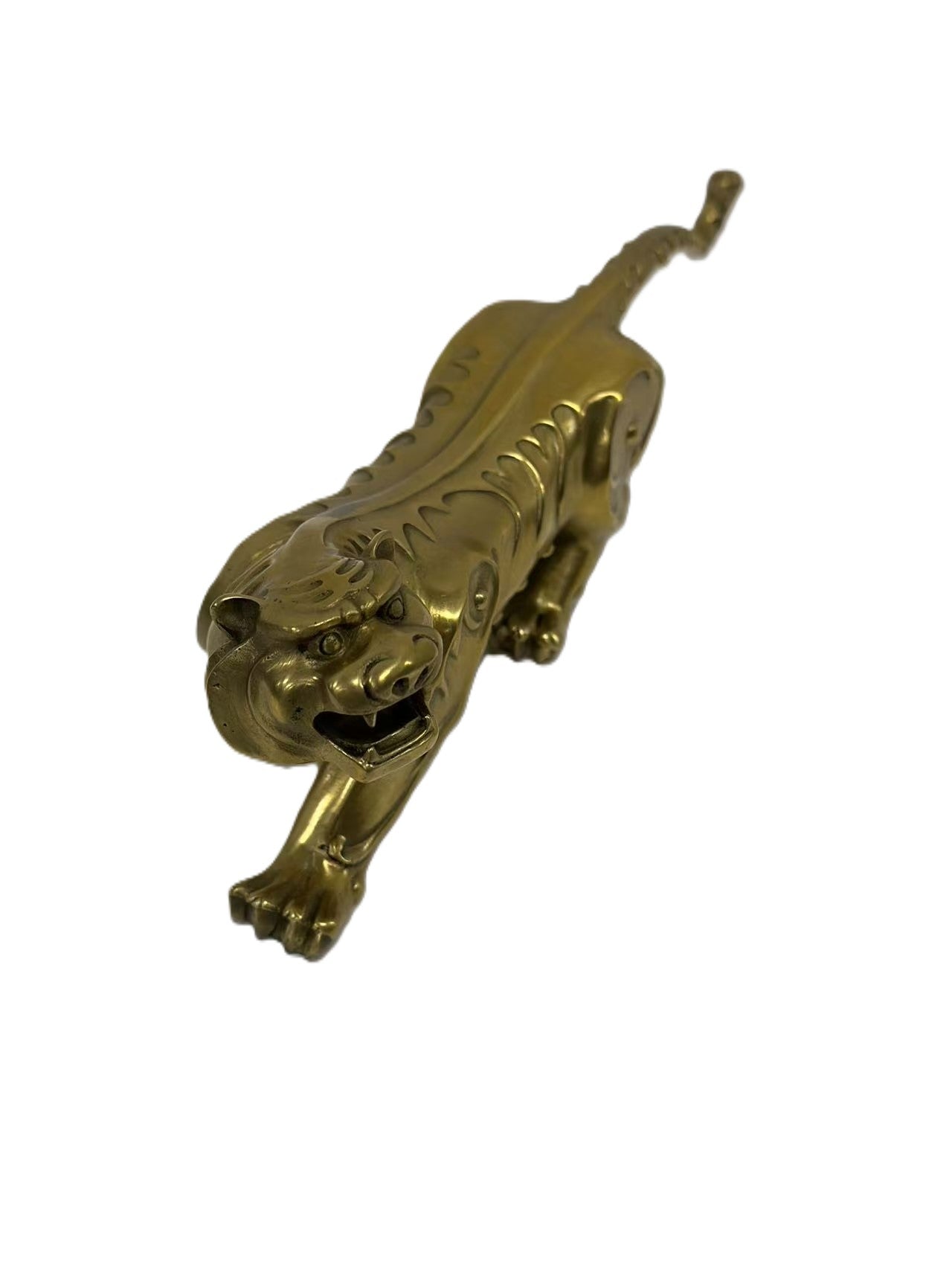 Solid Brass Tiger Statue – Feng Shui Guardian of Strength & Protection | Leadership & Success Gift for Home, Dorm, or Office