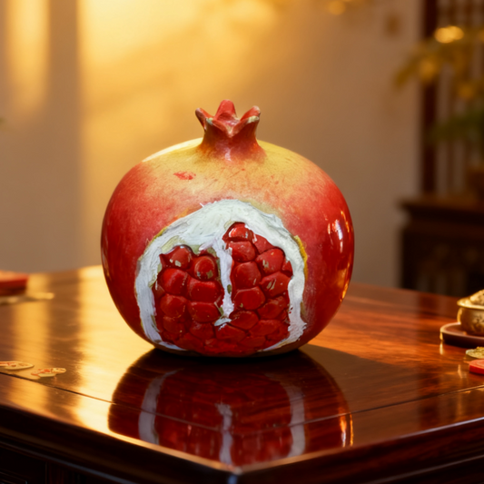 Handmade Brass Pomegranate Sculpture – Feng Shui Symbol of Abundance & Prosperity