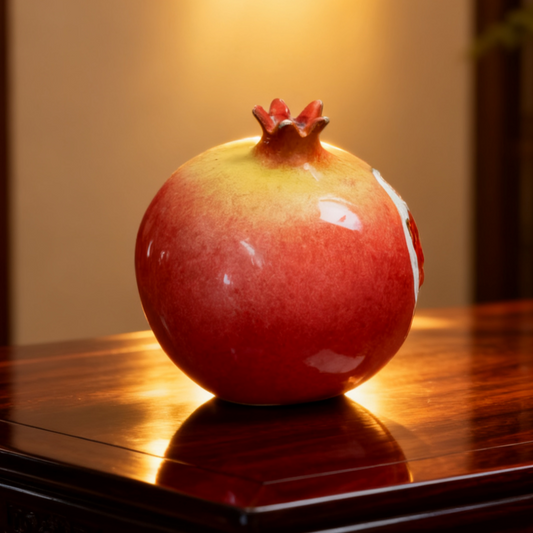 Handmade Brass Pomegranate Sculpture – Feng Shui Symbol of Abundance & Prosperity