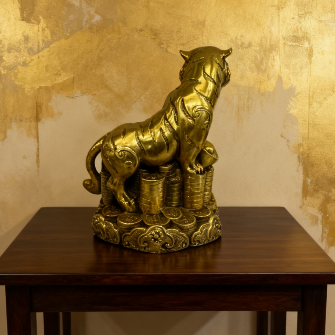 Brass Tiger Statue – Feng Shui Zodiac Symbol of Strength, Courage & Prosperity