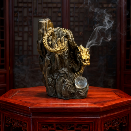 Handmade Brass Dragon Statue | Feng Shui Wealth Guardian Decor