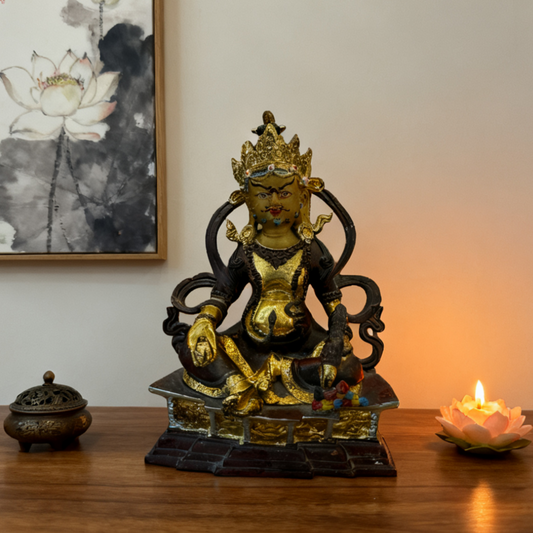 Solid Brass Wealth God Statue | Feng Shui Prosperity & Abundance Decor | Gift for Home & Office