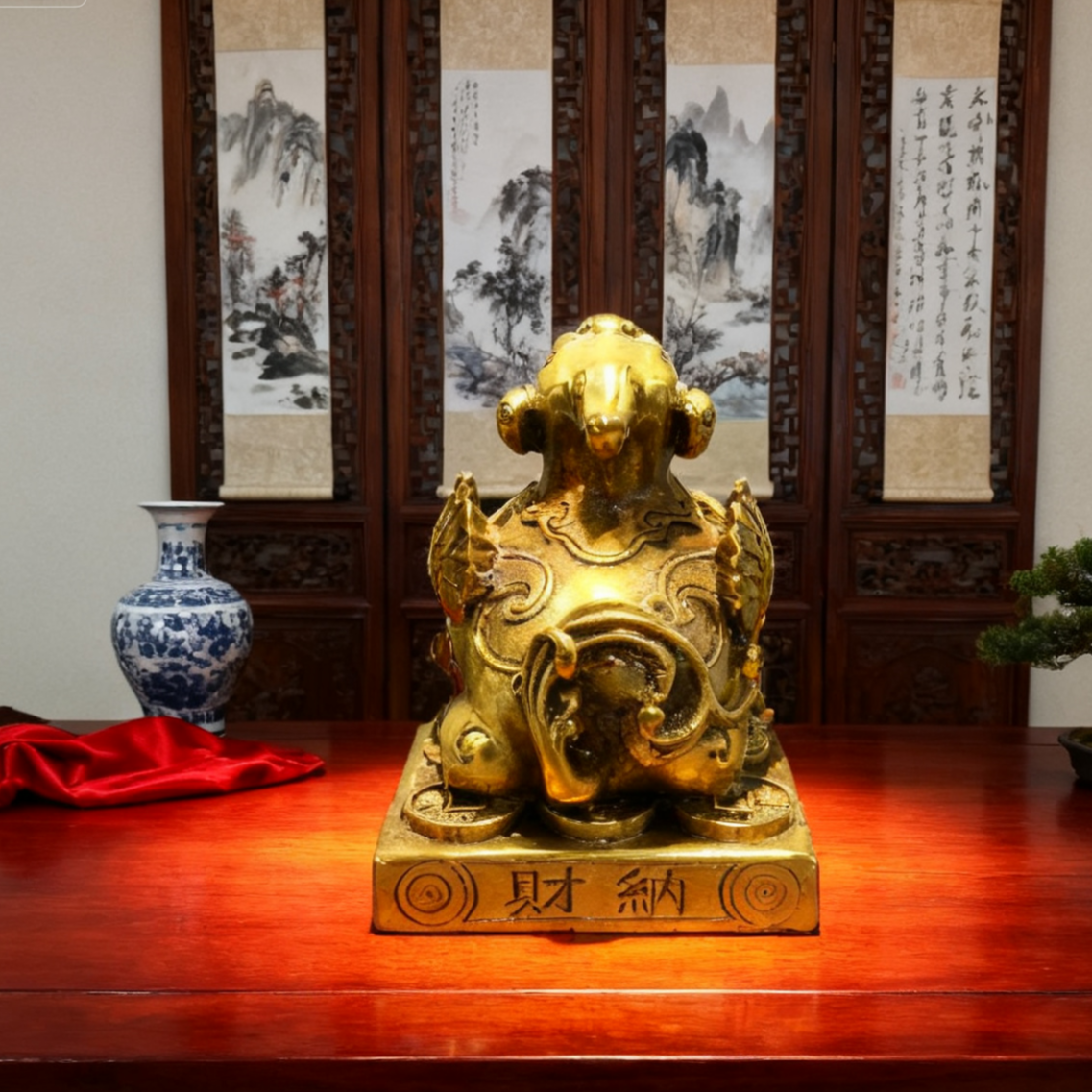 Large Brass Pixiu Statue – Feng Shui Wealth Guardian, Prosperity & Protection Decor