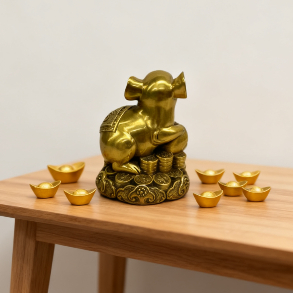 Brass Zodiac Rat Statue | Feng Shui Wealth & Wisdom Decor | Autumn Accent & Dorm Gift