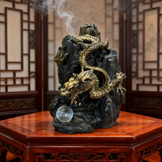 Handmade Brass Dragon Statue | Feng Shui Wealth Guardian Decor