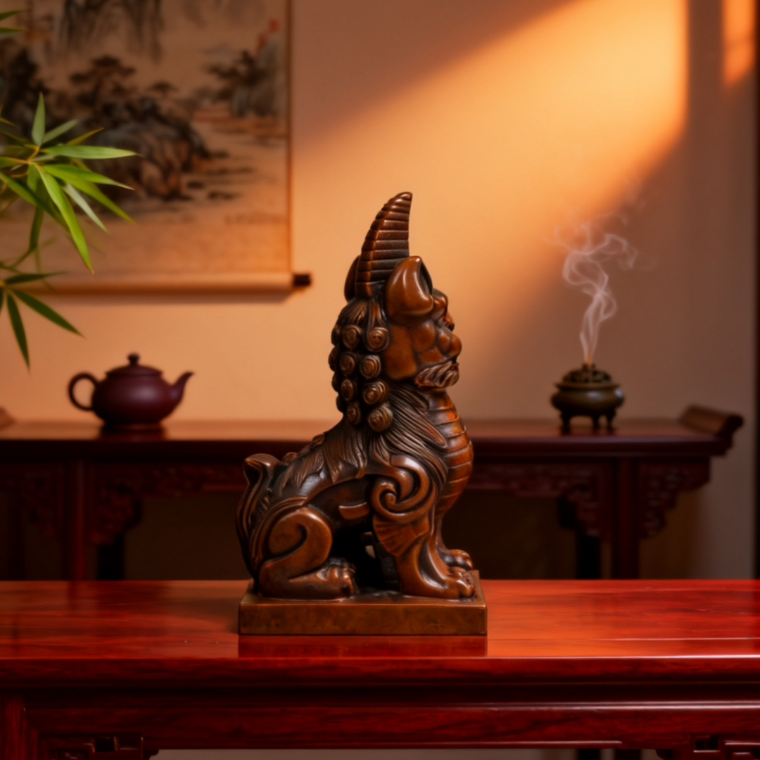 Solid Brass Unicorn Statue | Feng Shui Good Luck Decor & Fantasy Spirit Animal Figurine | Unique Gift for Home or Office