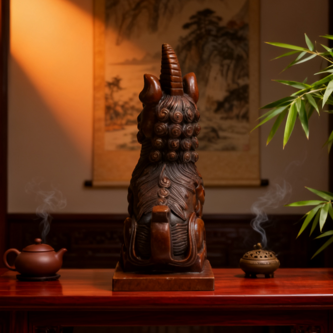 Solid Brass Unicorn Statue | Feng Shui Good Luck Decor & Fantasy Spirit Animal Figurine | Unique Gift for Home or Office