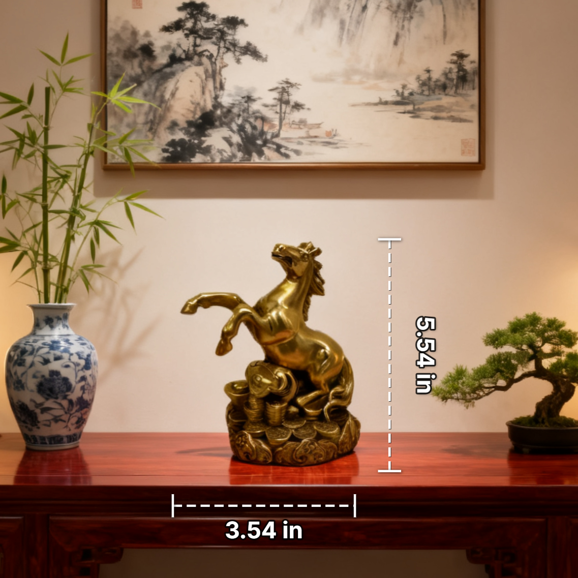 Brass Zodiac Horse Statue – Feng Shui Power Symbol of Success, Drive & Vitality