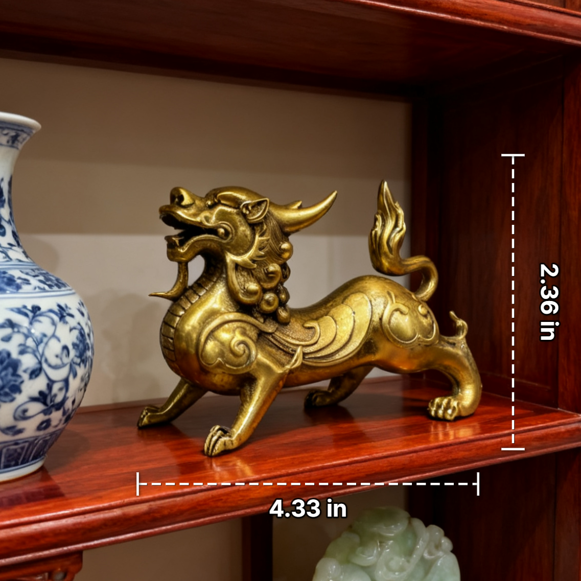 Brass Pixiu Statue | Feng Shui Wealth & Protection Symbol | Autumn Dorm Decor, Halloween Display and Holiday Prosperity Gift