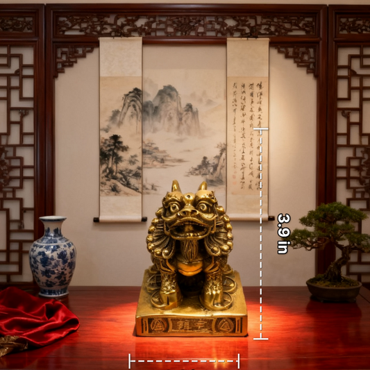 Solid Brass Pixiu Statue – Feng Shui Wealth Guardian & Protector